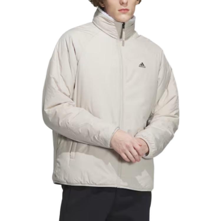Adidas Colorblock Logo Print Reversible Stand Collar Long Sleeve Jacket Men Jacket Off-White IT8710