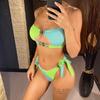 Diament Rhinestone łączenie Bandeau Bikini damski strój kąpielowy kobiety stroje kąpielowe dwuczęściowy zestaw Bikini kąpiel strój kąpielowy pływać