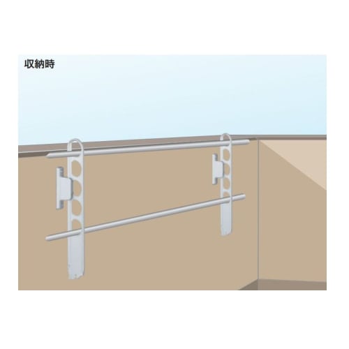 Kawaguchi Giken Hosclean HD-35-DB Dark Bronze Clothes Drying Rack for Waist Walls, 350mm (1 piece)