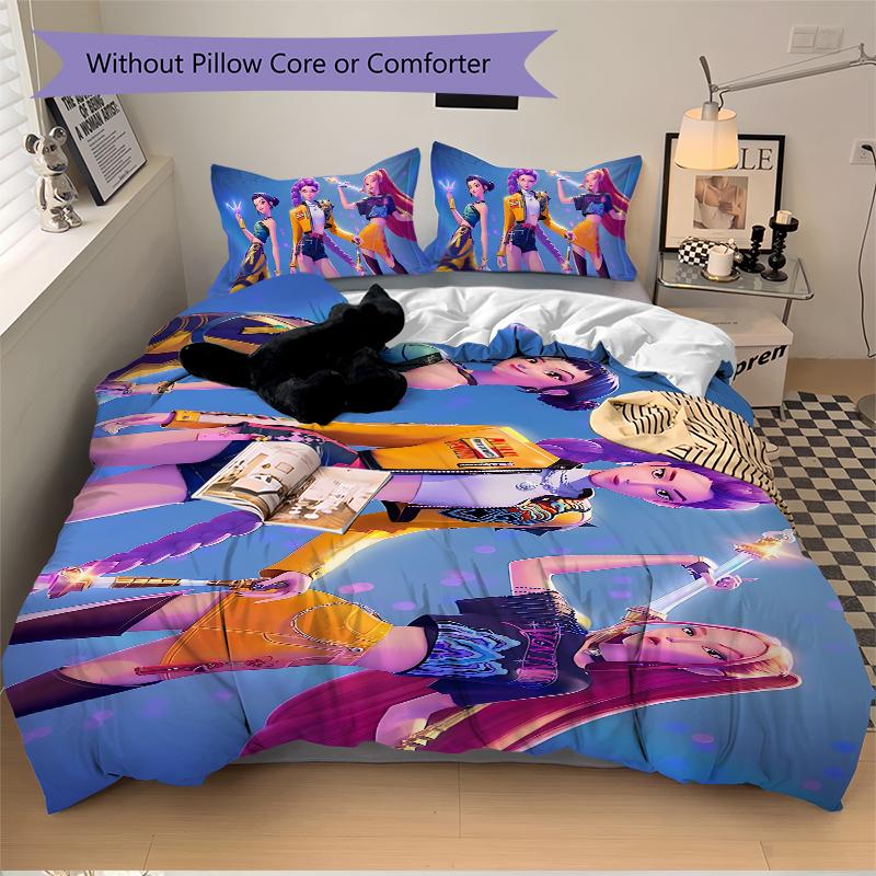 3Pcs Superhero Trio Action Bedding Set Soft Fabric Duvet Cover Pillowcases Home Xmas Halloween Gift 1 Duvet Cover 2 Pillowcase S1331