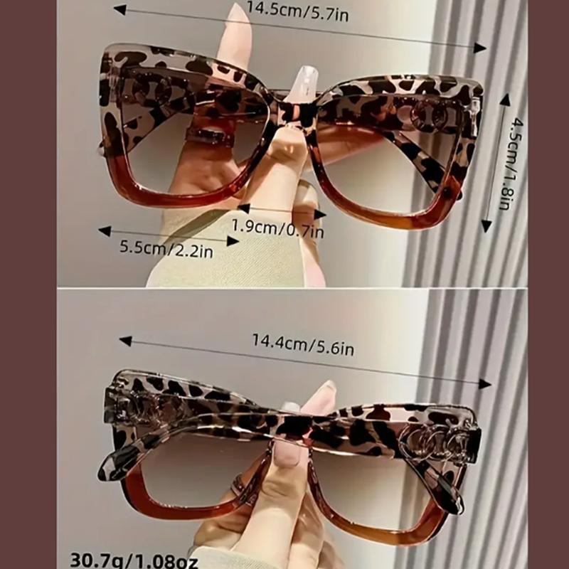 1Pcs Fashionable Cat-Eye Glasses Set Playful Sultry Frames Simple High-End Black Tortoiseshell Glasses