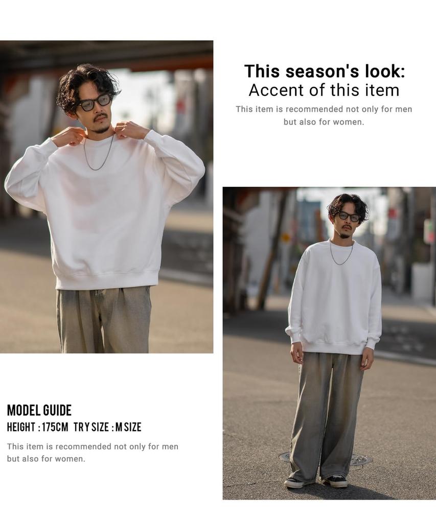 [IMPROVES] SIDE23-088 Plain Fleece Sweatshirt