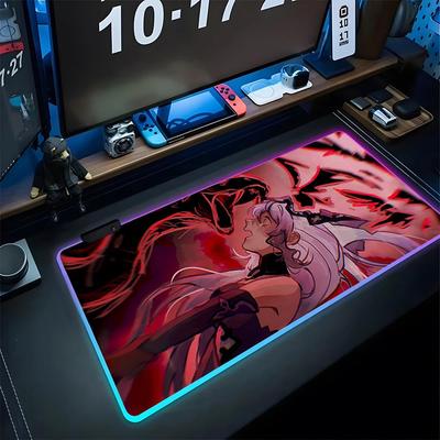 Black Swan Honkai Star Rail Cartoon Mouse Pad Gaming Rgb Mousepad Backlit Keyboard Gamer Girl Xxl Laptop Mat Table Pads Deskpad
