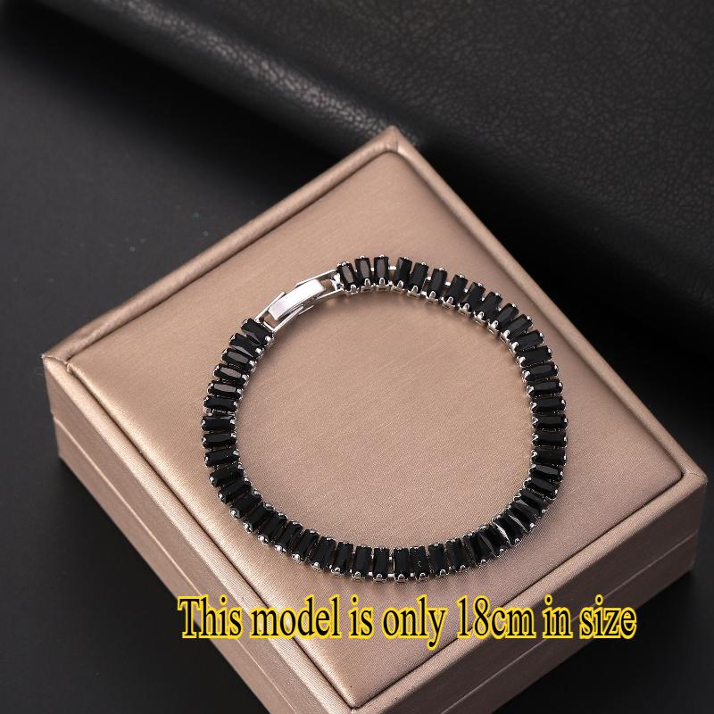 Luxury Hiphop Iced Out 4mm Cubic Zirconia Crystal Tennis Bracelets For Women Men Gold Color Silver Color Bracelet Chain Jewelry