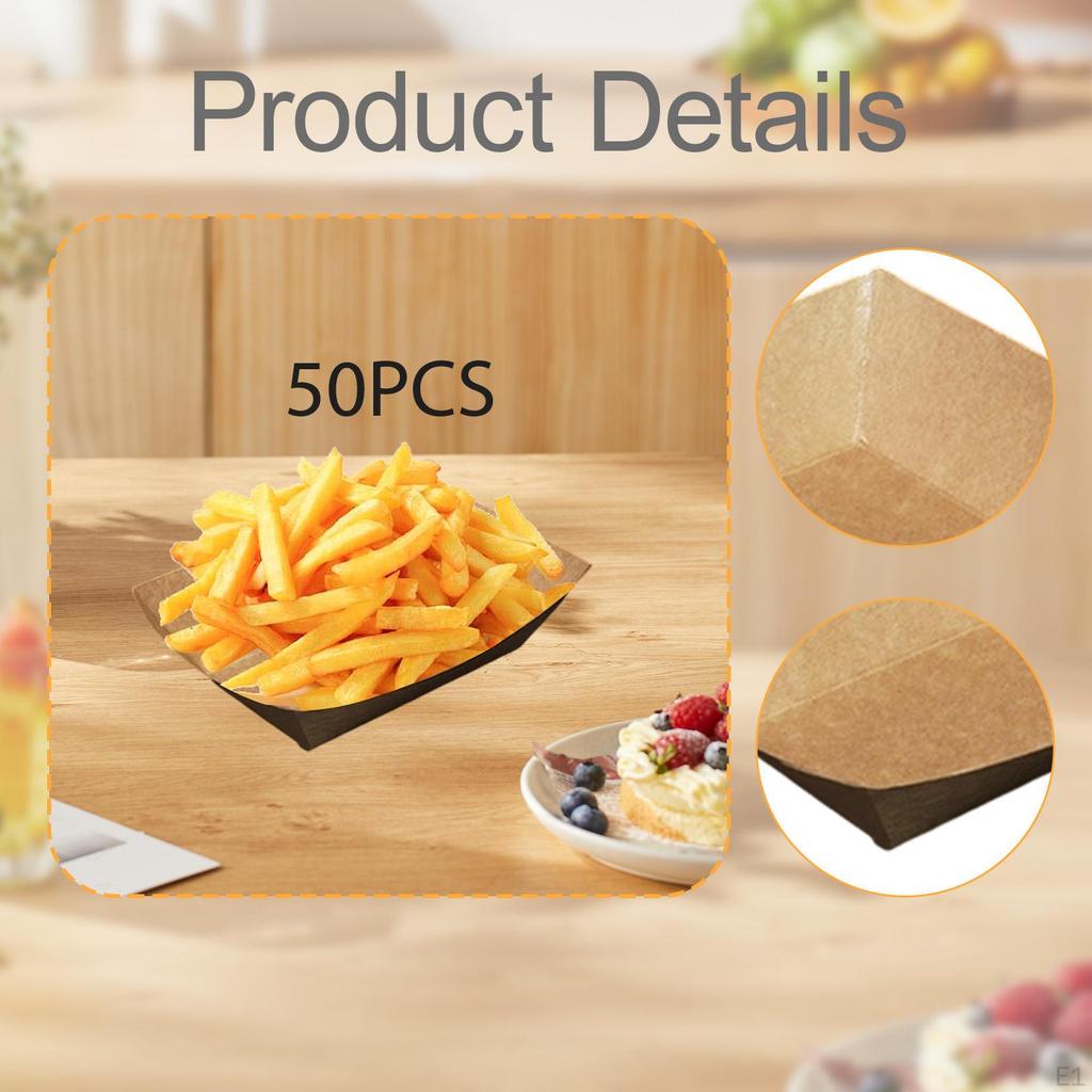 Paper Food Boats Packaging Tray Storage Non Reusable for Dessert Snack Taco