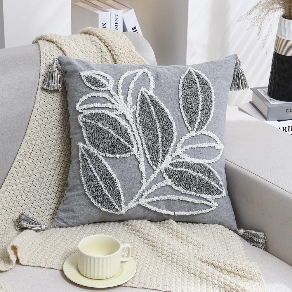 Bohemian Pillow Cushion Cover Geometry Embroidered Tassel Embroidery 45x45cm Pillowcase Living Room Sofa Home Decor