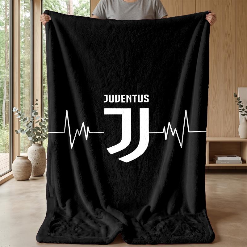 Coperta Tematica Juventus FC Morbida Coperta in Pile di Flanella Calda Leggera Coperta da Lancio per Casa Divano Letto