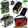 Emergency Radio AM/FM/WB NOAA Weather Radio Type-C Charging Solar Hand Crank Radio with ED Flashlight Reading Lamp Power Bank