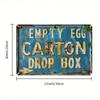 Vintage Egg Carton Metal Sign Wall Decor Farmhouse Kitchen Rustic Art