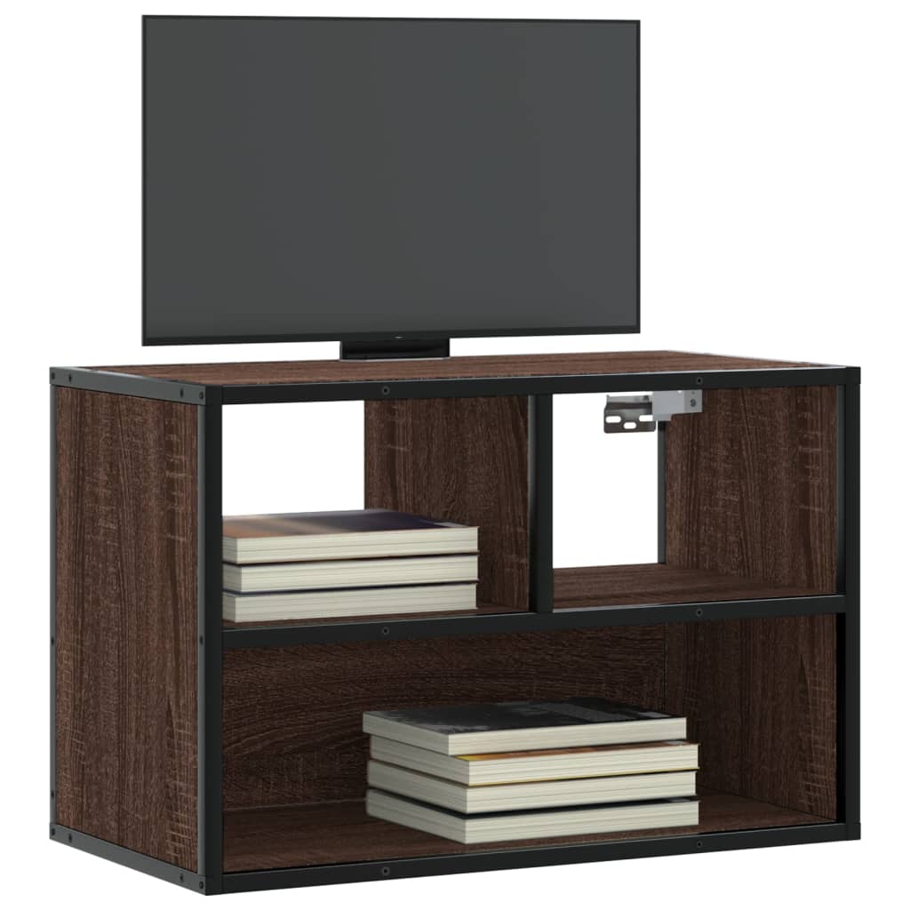 Mobile TV Effetto Rovere Marrone 60 x 31 x 39,5 cm Truciolato e Metallo