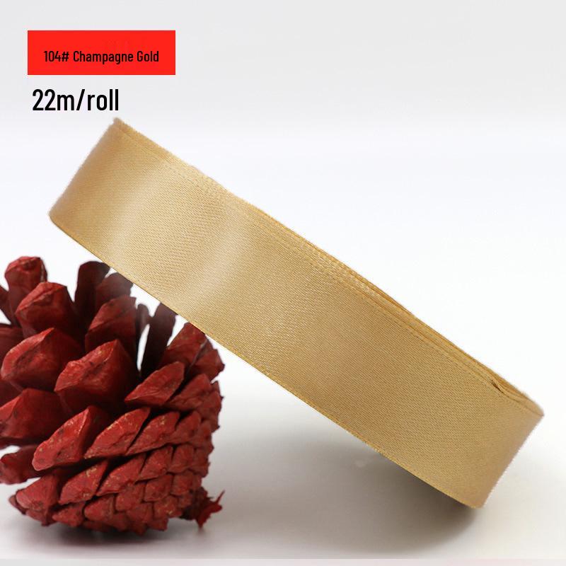 2.5cm Polyester Woven Ribbon for Flower Gift Packaging, Wedding Cakes, and Decorations in Silk Colors