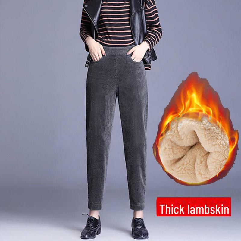 Damtjocka manchester harembyxor - Plyschiga, avslappnade, lös passform för höst & vinter