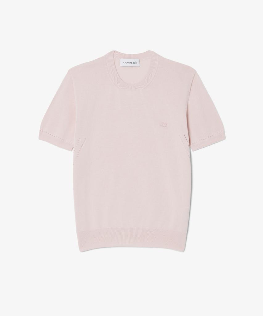 LACOSTE Women'S Light Cotton Short Sleeve Sweater Af5025-56G Ady
