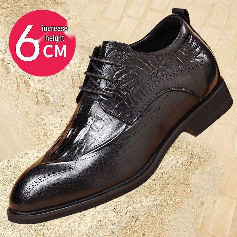 

Men s 6cm Height Increase Crocodile-Pattern Formal Leather Shoes 39