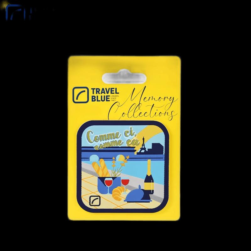 Travel Blue Chanson Time Embroidery Label WW111