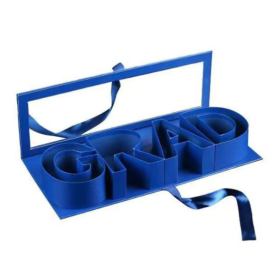

Graduation Gift Box 2026 Sturdy Self-Fillable Letter Shaped Box for Snacks Gifts Flowers Cash No Assembly DIY Graduation Gift for High School College синий