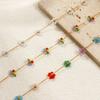 Flower Beaded Necklace 304 Stainless Steel 18K Gold Plated Link Cable Chain 40cm+ 5cm For Women Sweet & Cute Exquisite Gift
