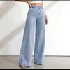 Højtaljede Løse Casual Denim Jeans til Kvinder Daglige Street Bukser