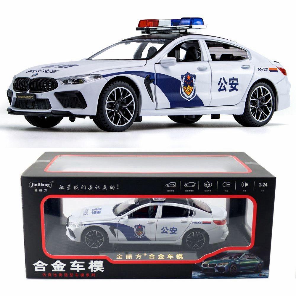 Alloy Police Mh8 Car Model With Acousto Optic Design For Gift Children