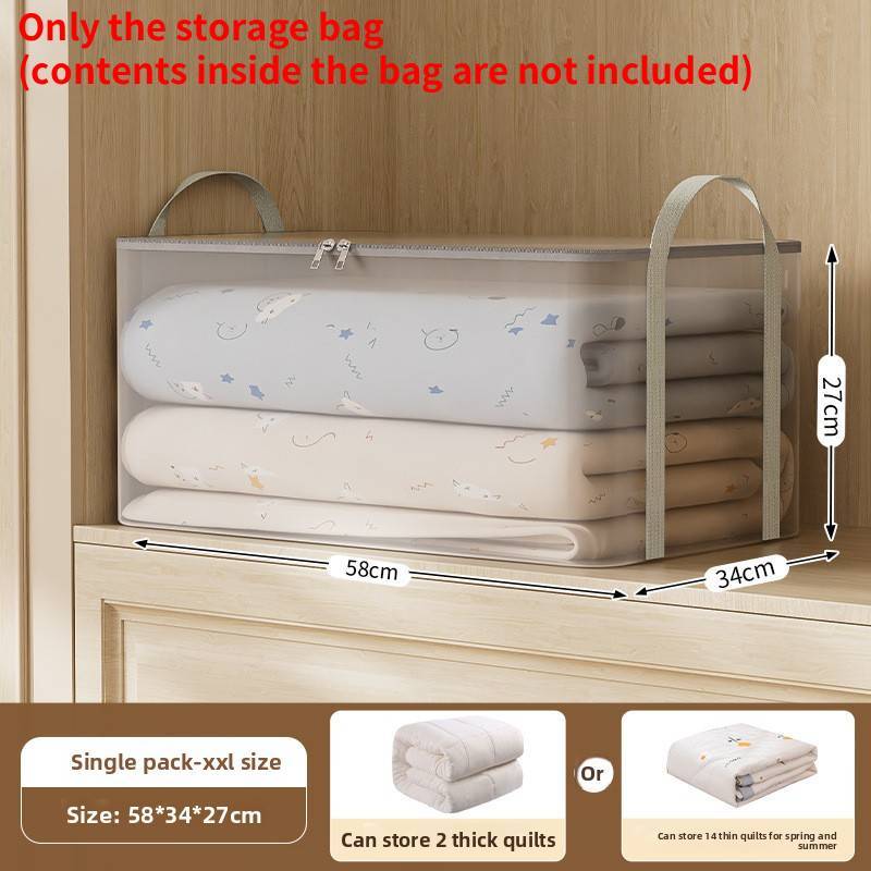 Transparent Clothes Storage Bag With Reinforced Handles For Bedroom Organization And Moving