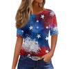 Women's Fashionable Casual Short Sleeve Print Round Neck Pullover Top