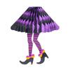 Witch Leg Halloween Decor Black & White Striped Hanging Ornaments with Purple Shoes Creepy Party Ceiling Decorations