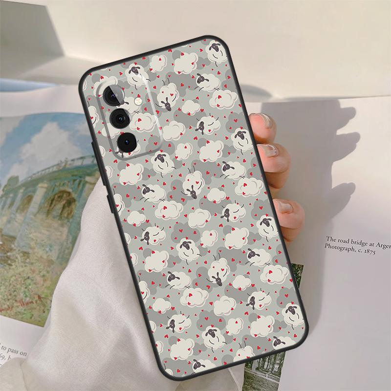 Cute Sheep Case For Samsung Galaxy A13 A33 A53 A34 A54 A14 A15 A16 A26 A36 A56 A12 A32 A52 A06 A35 A55