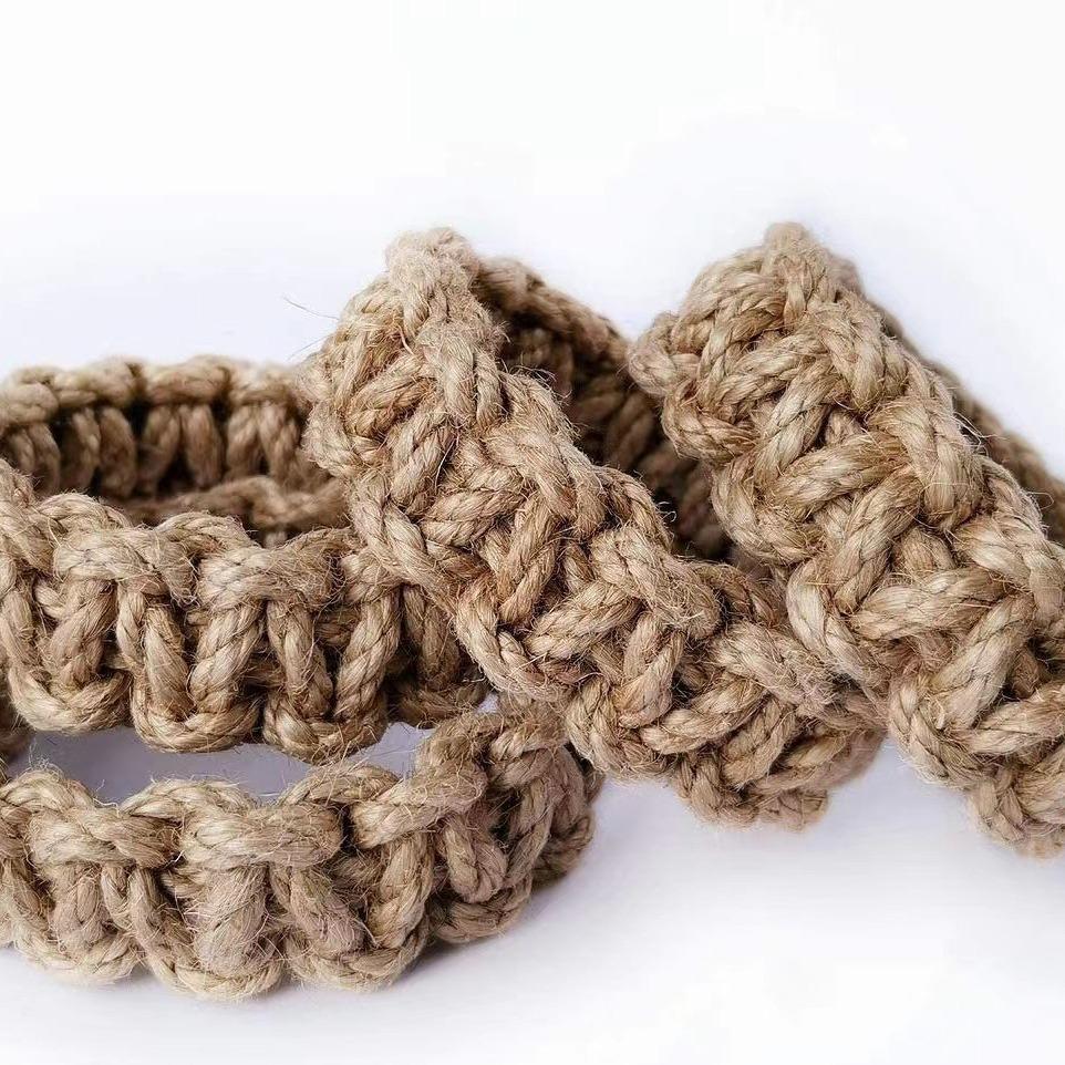 1pcs Hand-Woven Hemp Rope Curtain Tieback - Decorative Storage Bracket with Multiple Hooks,Bedroom Decor, Decorative Accessory