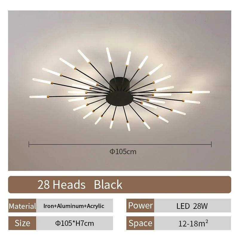 Oturma Odası Lambası LED Tavan Lambası Modern İç Mekan Aydınlatması Akrilik Nordic Yaratıcı Yelpaze Şekilli Yatak Odası Armatürü Ev Dekorasyonu Çocuk Odası