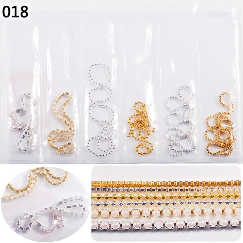 6-Grid Bag Candy Color DIY Nail Nail Beauty Chain Beauty Chain Nail Ornament