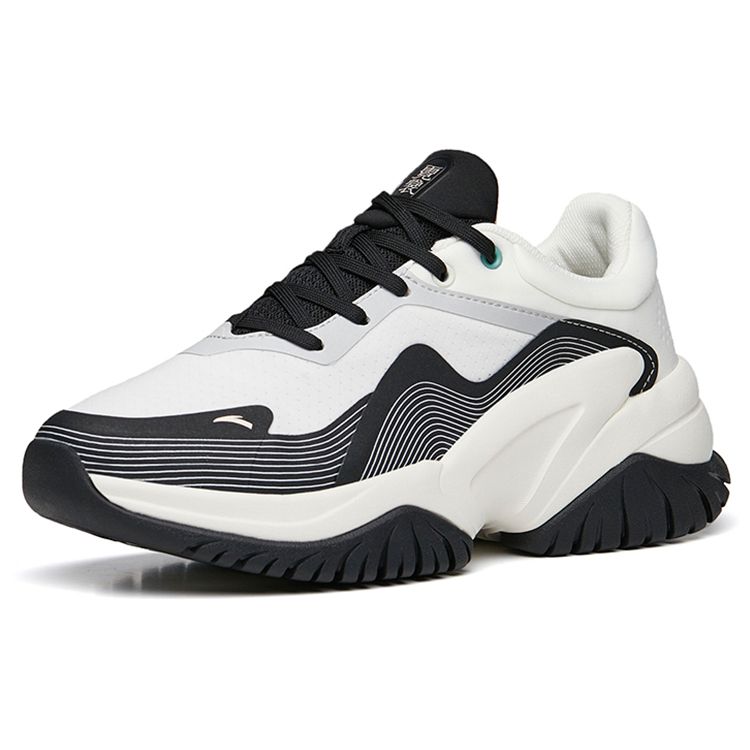 Anta Lightweight Breathable Low-Top Training Shoes Women Sneakers White Black 122237756-4