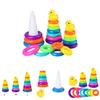 Jenga Rainbow Color Ring Stacking Tower Duck Tub Play Toys Baby Development