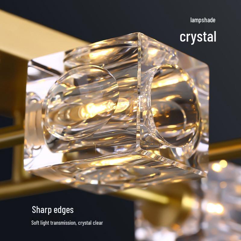 Nordic Luxury All-Copper LED Ceiling Lamp with Crystal Design
