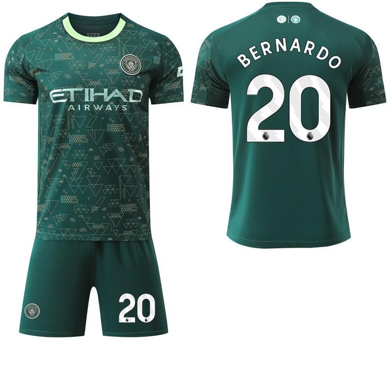 2025-26 Manchester City Tři Venkovní Zelená 47 Fudendoku Fotbalový Dres Trávový Dres Ne. 9 Harland Set