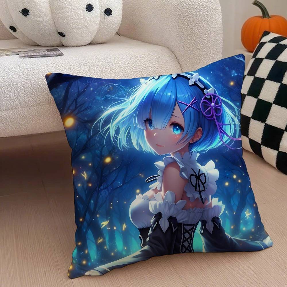 ReLife Different World Zero Rem Pillow Case Anti-dustmite Pillowcase Invisible Zipper Silky Short Plush Sofa Cushion Cover