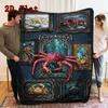 Crab Gallery 2D Flat Pattern Flannel Blanket, High quality All Seasons, Home Decor, Warmth and Comfort, Perfect for Christmas Gifts.