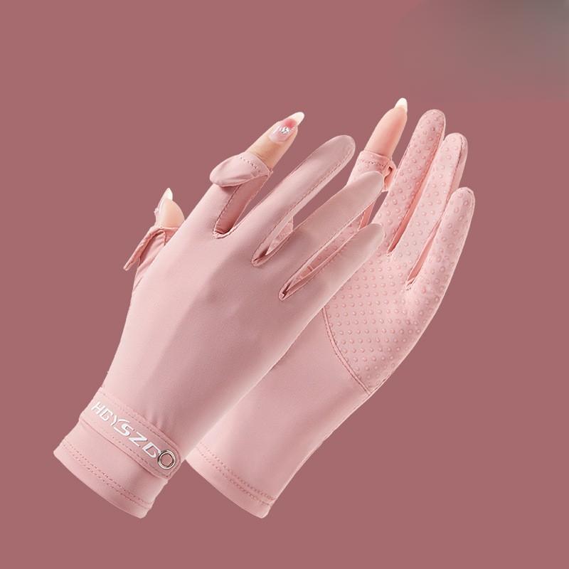 

Летние солнцезащитные перчатки из ледяного шелка для женщин, нескользящие, высокоэластичные, дышащие, с сенсорным экраном, для вождения и езды на открытом воздухе, перчатки с защитой от УФ-излучения average size