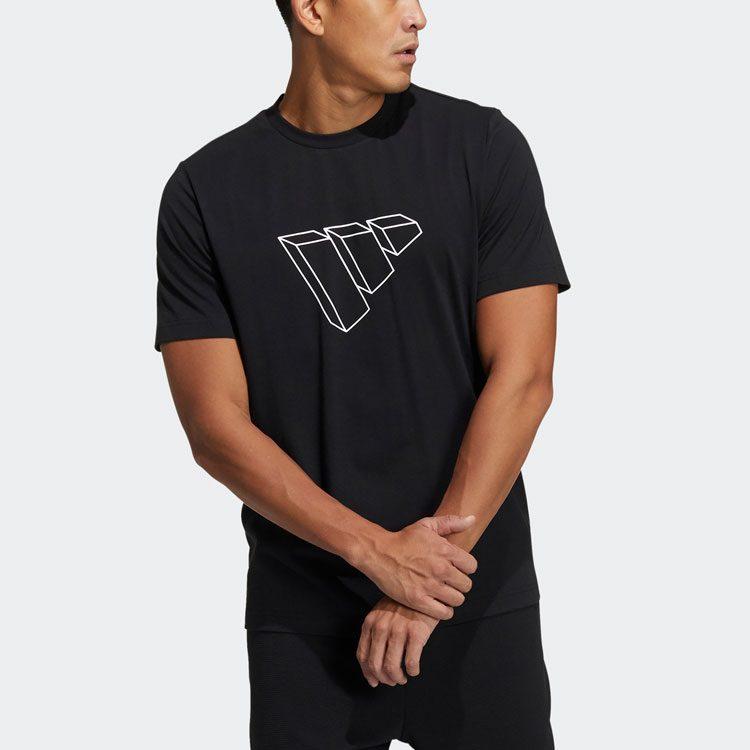 Adidas T Shirts Men's Black Crew Neck Moderate Straight Fit GP0965