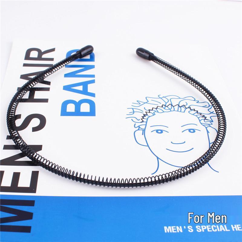 Unisex Wavy Black Sport Hairband with Card Pocket
