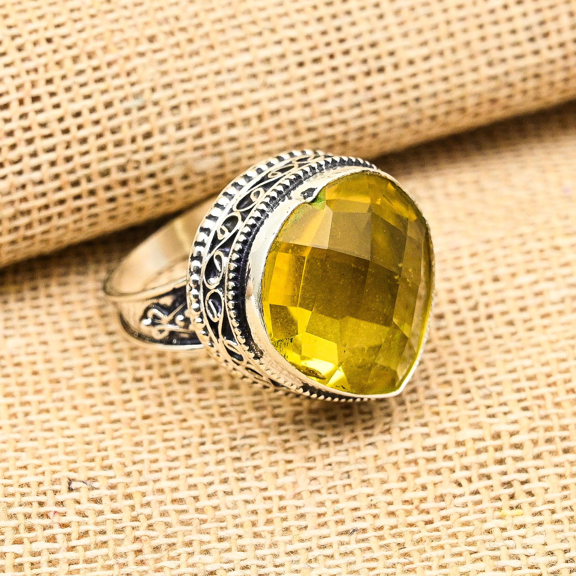 

Ювелирное кольцо в форме сердца из стерлингового серебра 925 пробы с цитрином ручной работы на День памяти 8 жёлтый