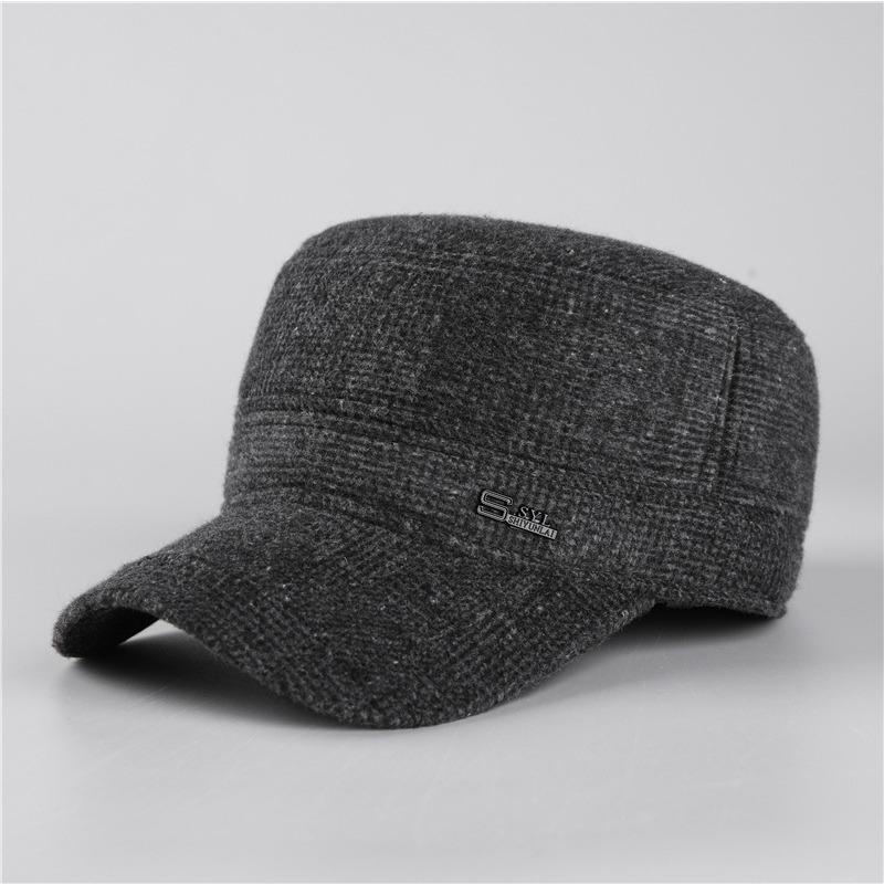 

Hat Men s Winter Autumn Winter Baseball Cap Thickened Flat Top Cap Men Adjustable