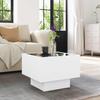 Side Table with LED White 40x40x30 cm Engineered Wood