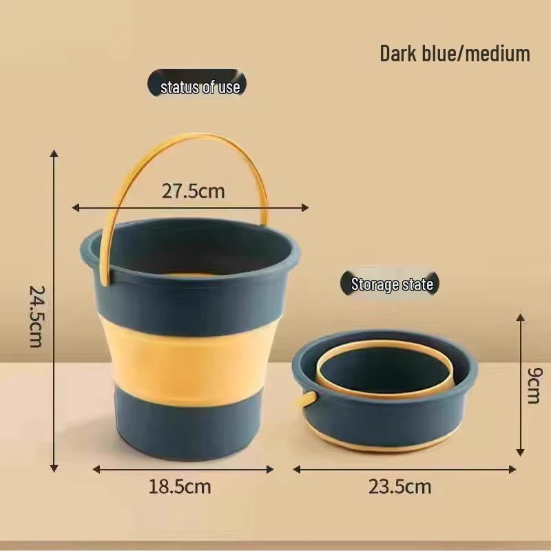 

Прочное складное портативное многоцелевое пластиковое ведро: Идеально для стирки, рыбалки на открытом воздухе, хранения в автомобиле и многого другого