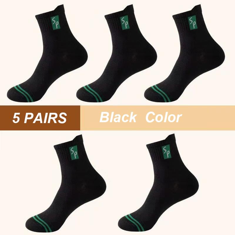 5 Paar Neue Herren Sportsocken Baumwolle Hohe Qualität Lässig Business Laufsocken Frühling Herbst Mode Für Herren Größe EU38-45