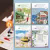 Bview Art Watercolor Coloring Book for Kids & Adults 12-Color Paint Set Included Paper Art Sketchbook for Stress Relief