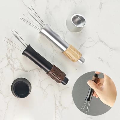 One Click Pop-up Coffee Stirrer Needle Italian Style Espresso Coffee Powder Tamper Barista Leveler Stirring Tool Accessory