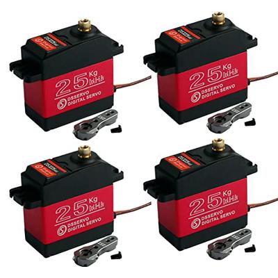 4PCS DS3225 25KG Waterproof Digital Servo, Full Metal Digital Steering Servo with 25T Servo Arm for RC Crawler (180 Degree)