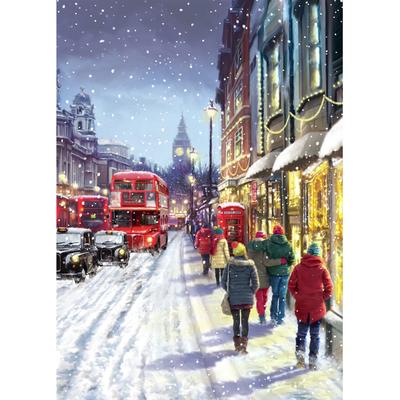 Quadrado / Redondo Diamante 5D DIY Diamante Bordado Cidade Atmosfera de Natal Pintura Diamante Ponto Cruz Água Diamante Mosaico Decoração