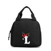 Office worker bento travel bag printed letter pattern tote bag student large lunch box bag tote bag