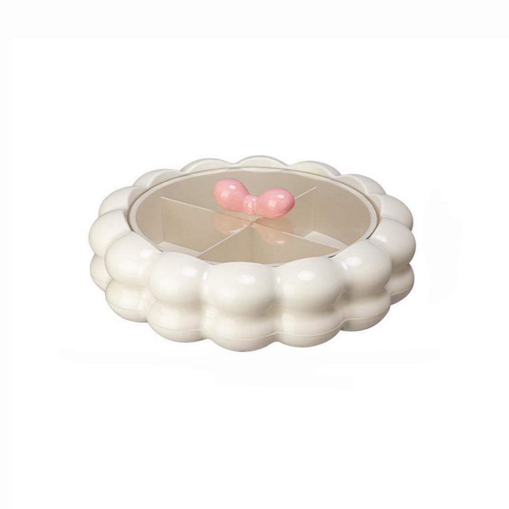 Divided Rotatable Fruit Platter Large Capacity Snack Storage Box Candy Nut Serving Tray  Kitchen